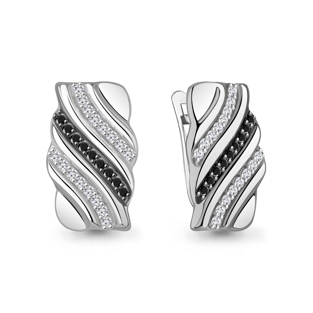 Серьги из серебра с фианитом Серьги из серебра с фианитом