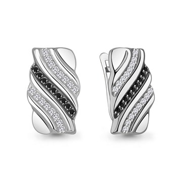 Серьги из серебра с фианитом