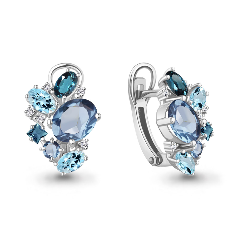 Серьги из серебра с топазом Серьги из серебра с топазом