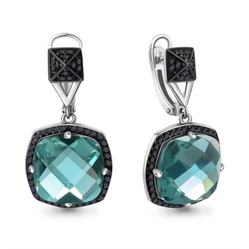 Серьги из серебра с Нанокристаллом цветным
