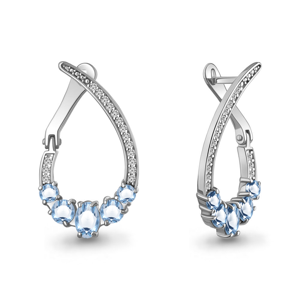Серьги из серебра с топазом Серьги из серебра с топазом