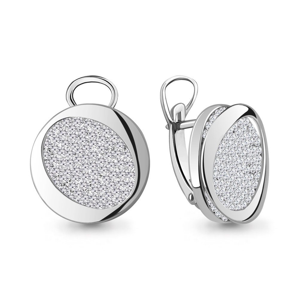 Серьги из серебра с фианитом Серьги из серебра с фианитом