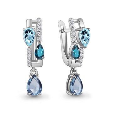 Серьги из серебра с топазом