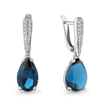 Серьги из серебра с Нанокристаллом цветным
