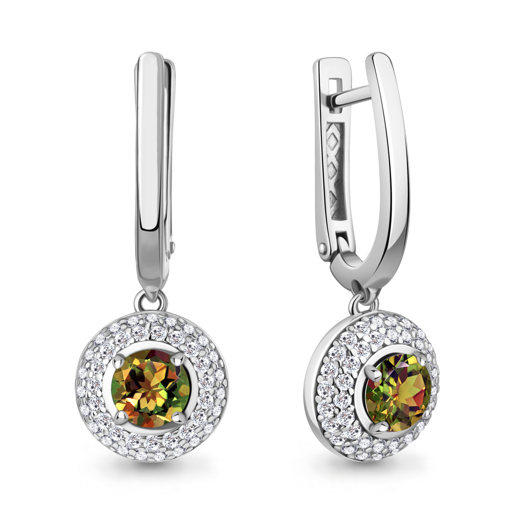 Серьги из серебра с султанитом Серьги из серебра с султанитом