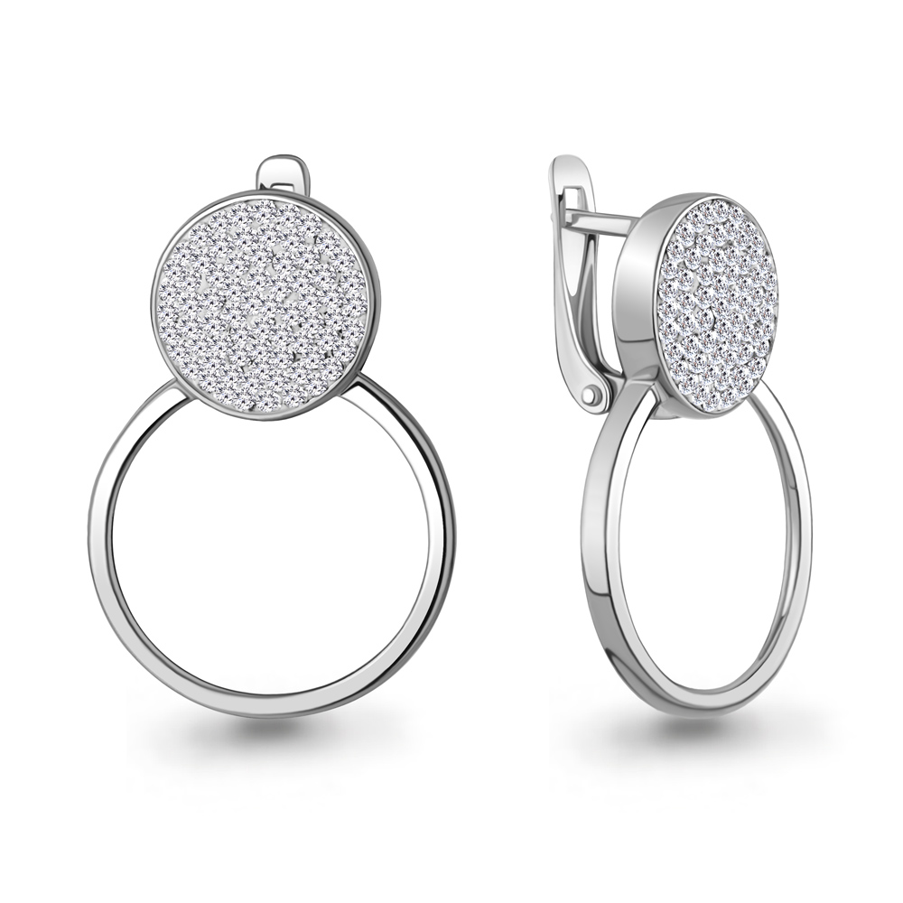 Серьги из серебра с фианитом Серьги из серебра с фианитом