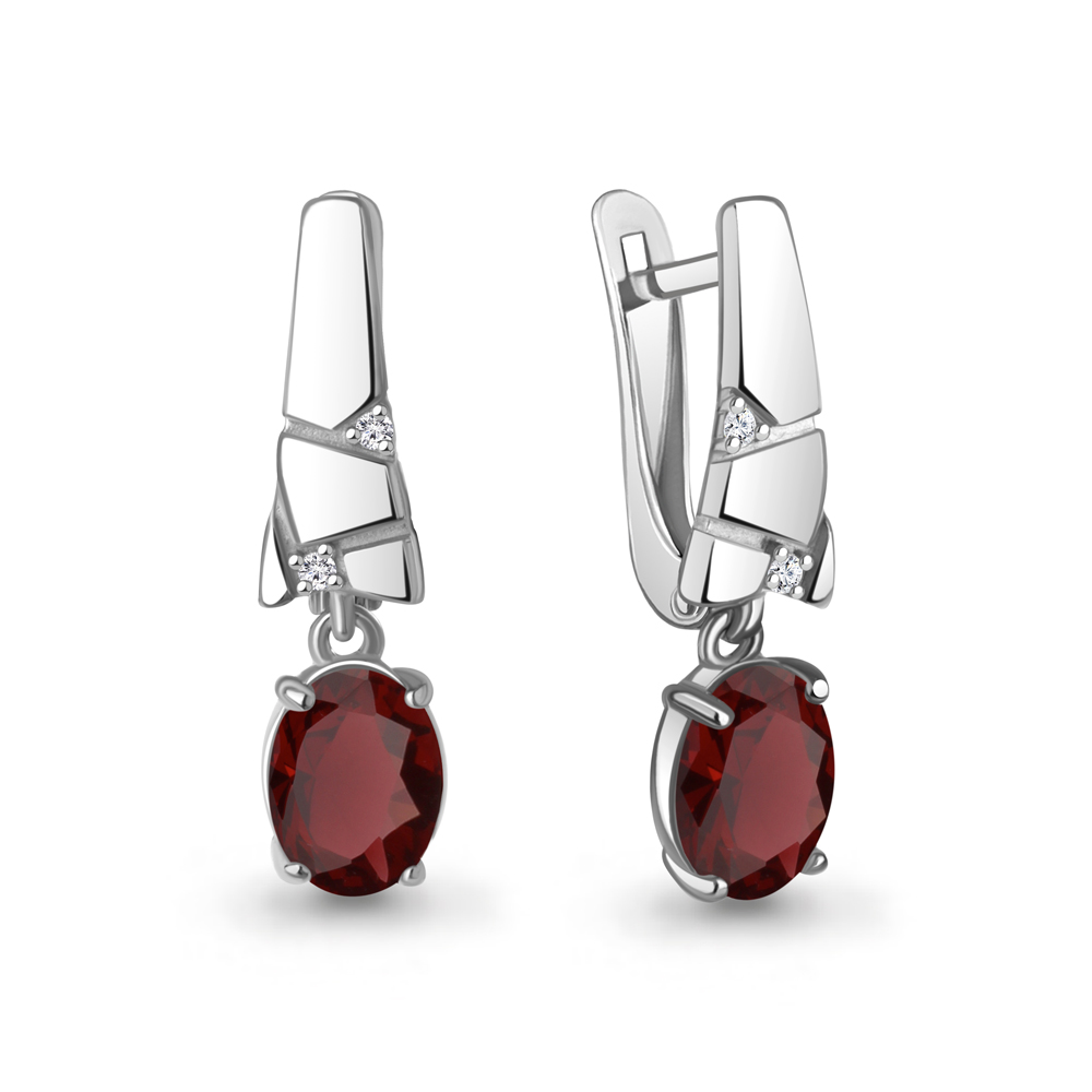 Серьги из серебра с Гранатом Серьги из серебра с Гранатом