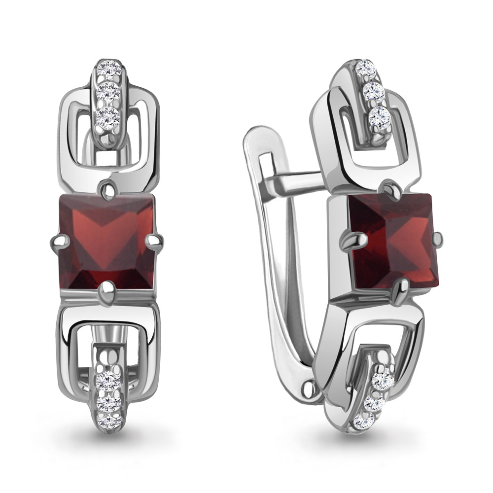 Серьги из серебра с Гранатом Серьги из серебра с Гранатом