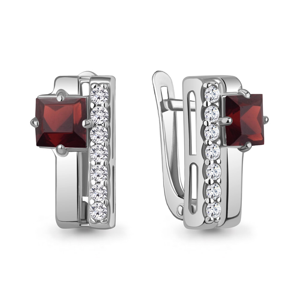 Серьги из серебра с Гранатом Серьги из серебра с Гранатом