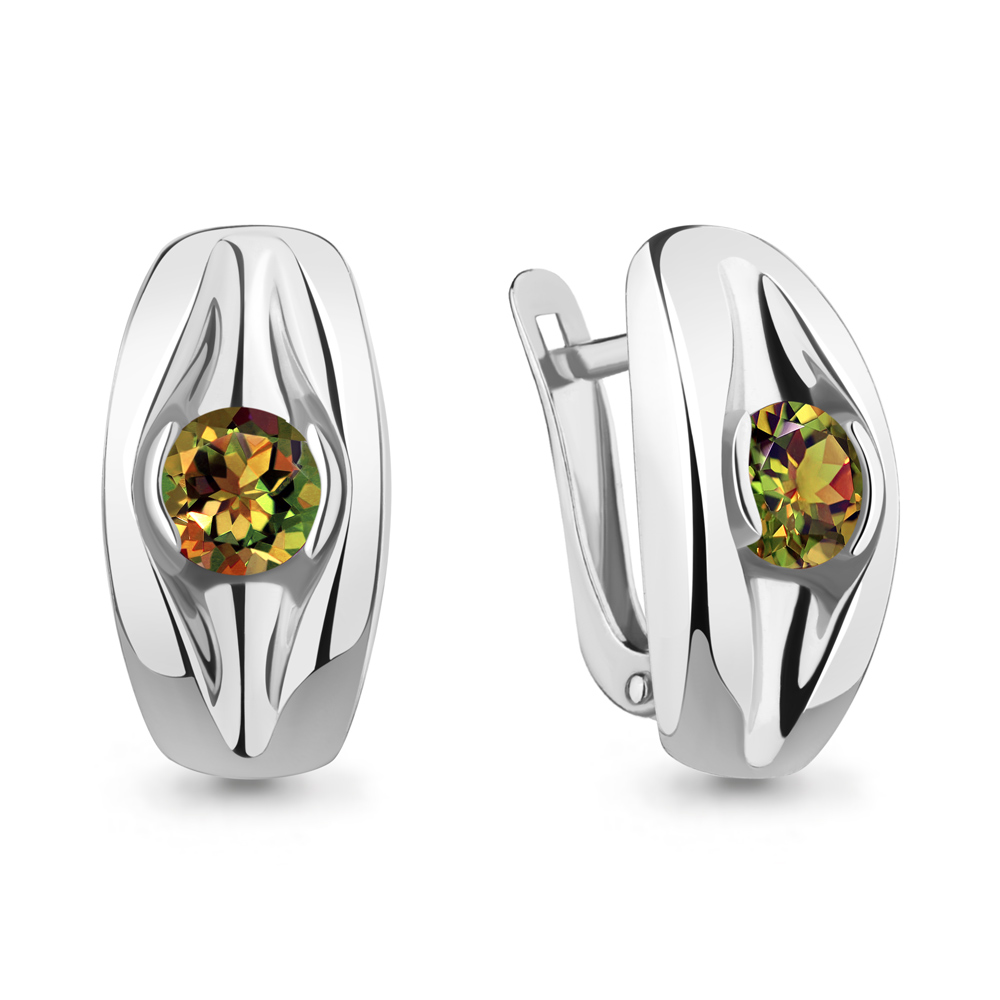Серьги из серебра с султанитом Серьги из серебра с султанитом