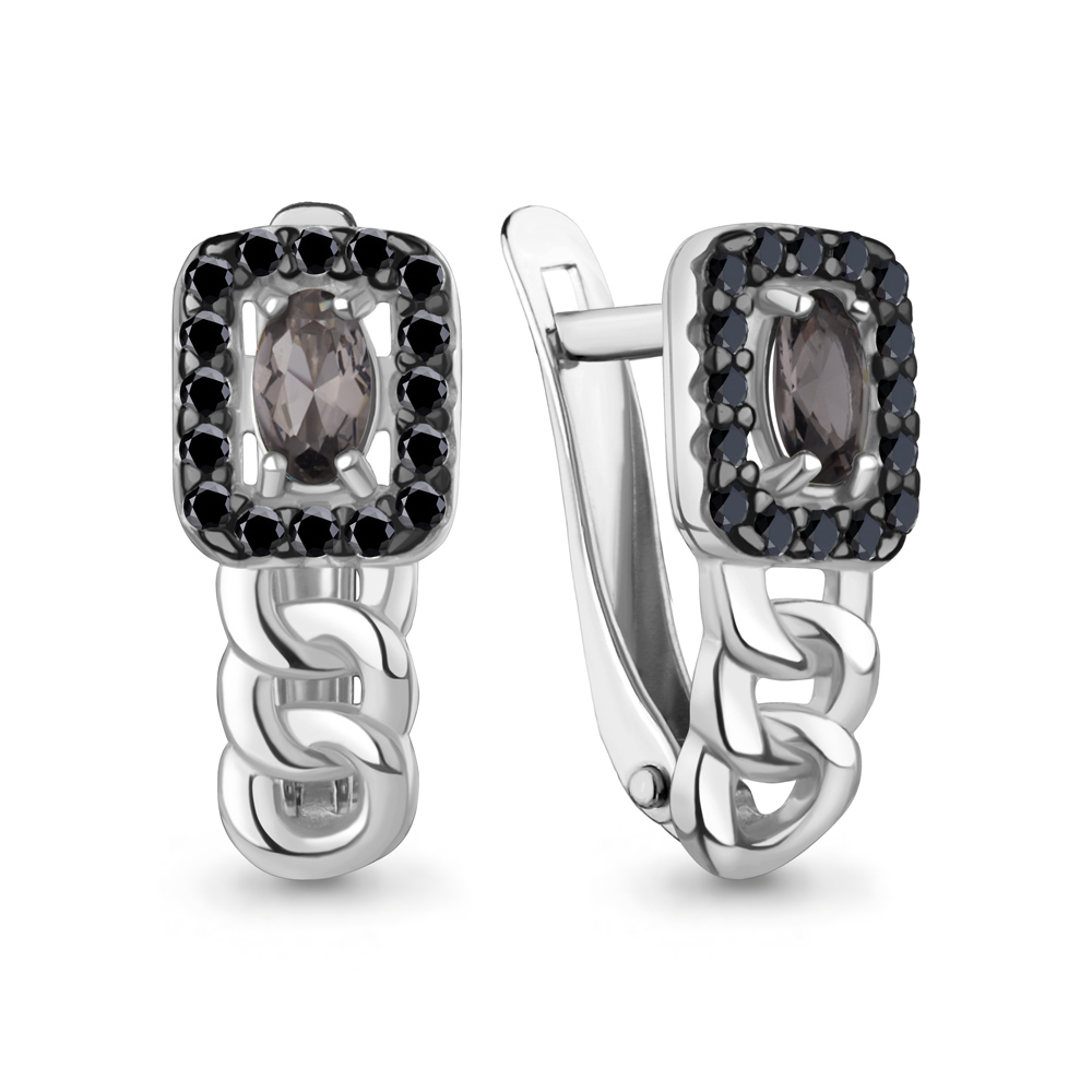 Серьги из серебра с Нанокристаллом цветным