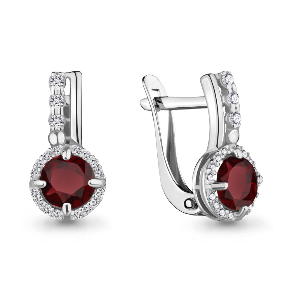 Серьги из серебра с Гранатом