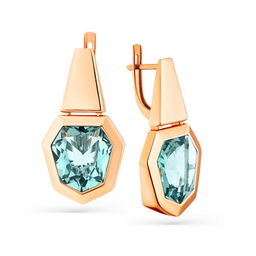 Серьги из золота с Аквамарином