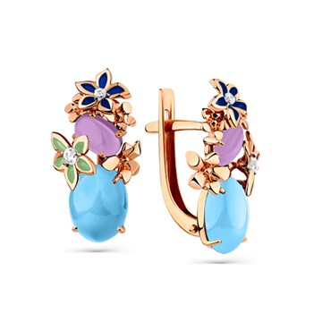 Серьги из золота с миксами