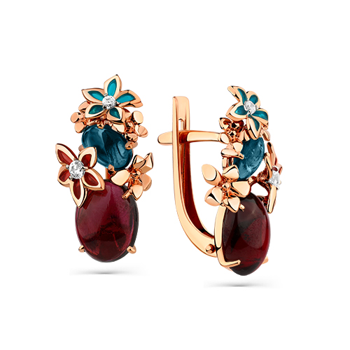 Серьги из золота с миксами