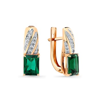 Серьги из золота с фианитом