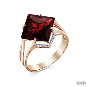 Кольцо из золота с Гранатом и фианитом