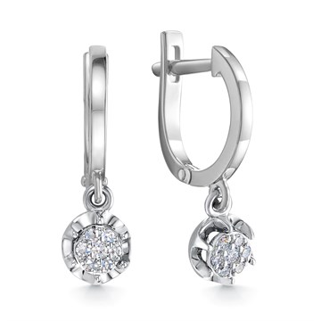 Серьги из белого золота с Бриллиантом