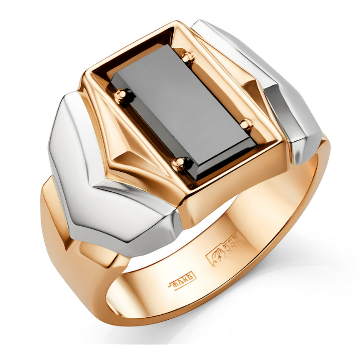 Кольцо из золота с ониксом