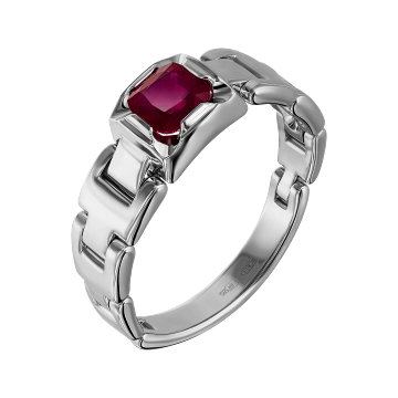 Кольцо из белого золота с рубином