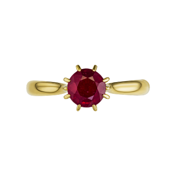 Кольцо из лимонного золота с рубином