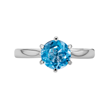 Кольцо из белого золота с топазом