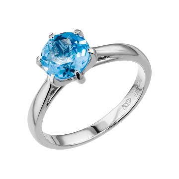 Кольцо из белого золота с топазом