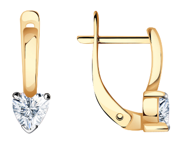 Серьги из золота с фианитом