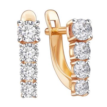 Серьги из золота с фианитом