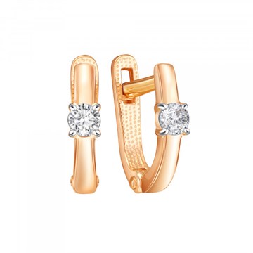 Серьги из золота с фианитом