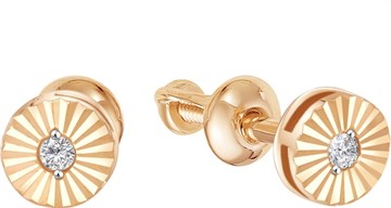 Серьги из золота с фианитом