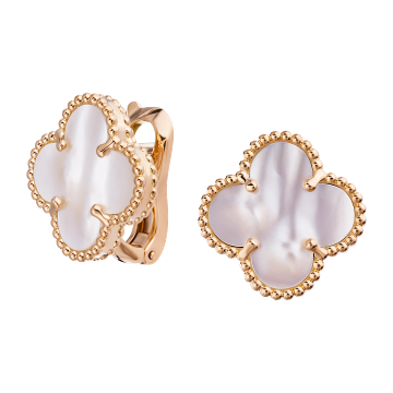 Серьги из лимонного золота с перламутром