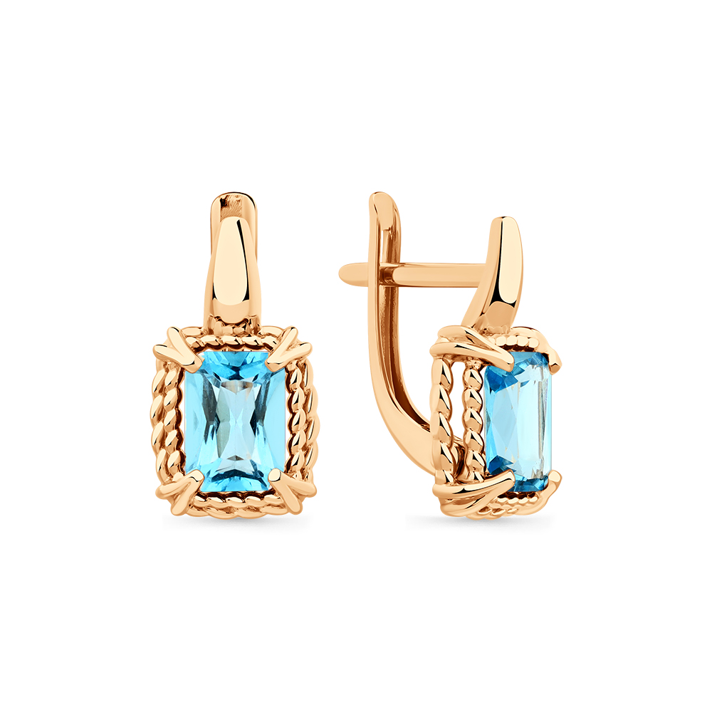 Серьги из золота с топазом