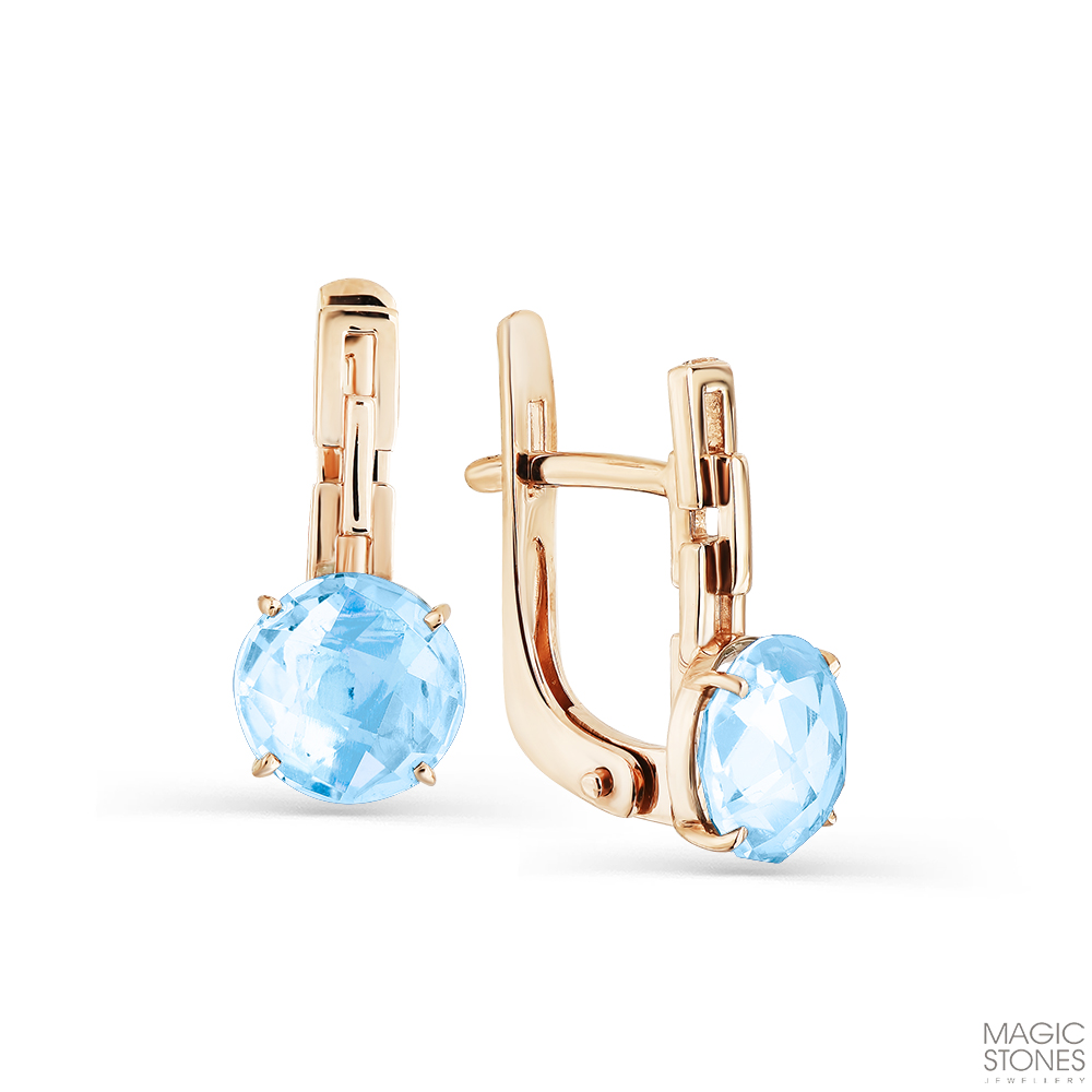 Серьги из золота с топазом