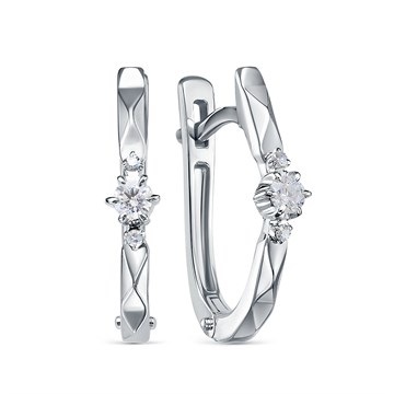 Серьги из белого золота с Бриллиантом