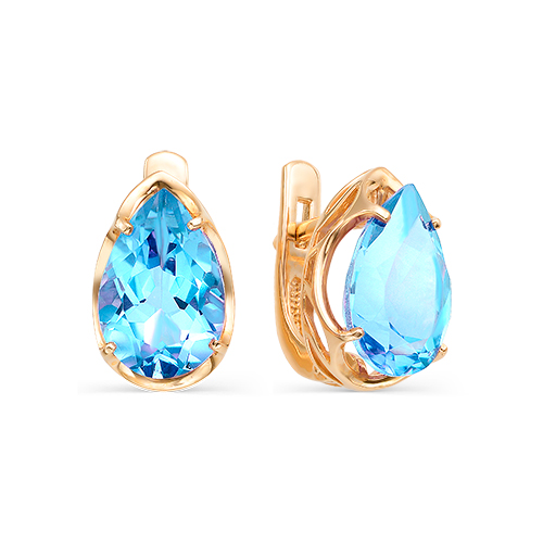 Серьги из золота с топазом