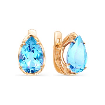 Серьги из золота с топазом