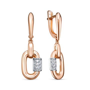 Серьги из белого золота с фианитом