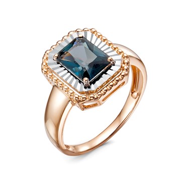 Кольцо из белого золота с лондон топазом