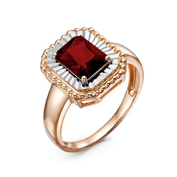 Кольцо из белого золота с Гранатом