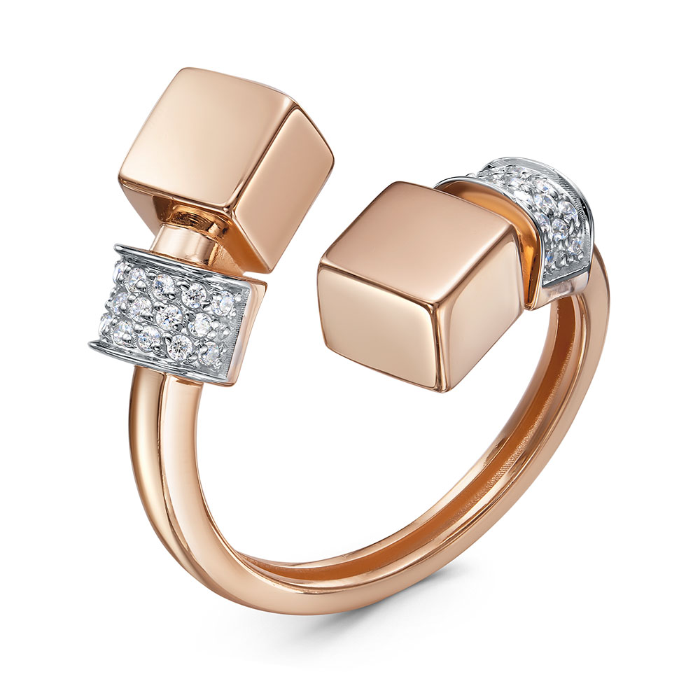 Кольцо из белого золота с фианитом