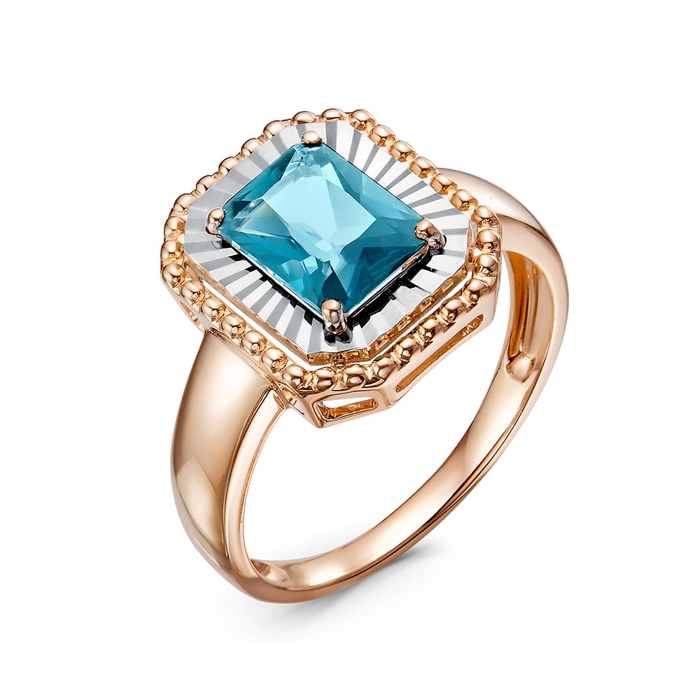 Кольцо из белого золота с топазом