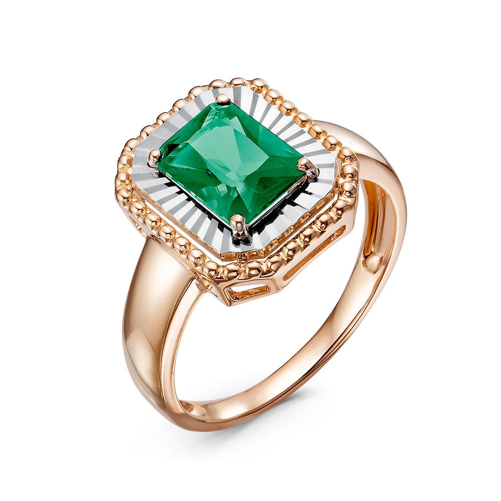 Кольцо из белого золота с Нанокристаллом цветным