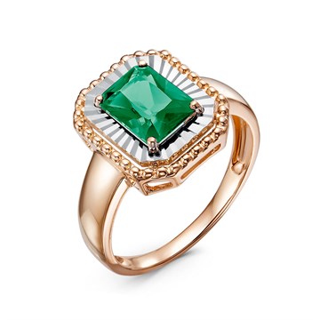 Кольцо из белого золота с Нанокристаллом цветным