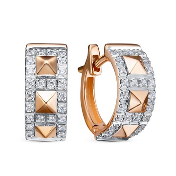 Серьги из белого золота с фианитом