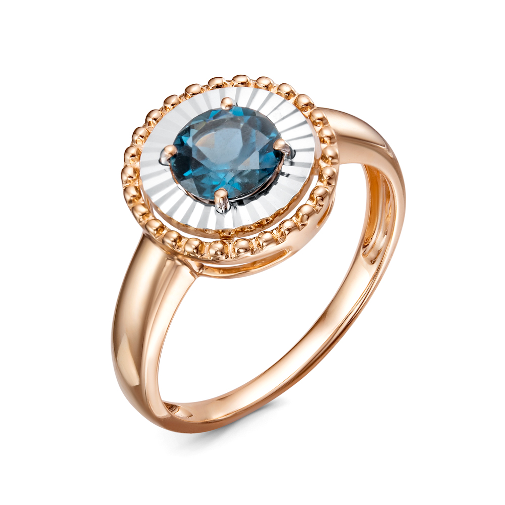 Кольцо из белого золота с лондон топазом