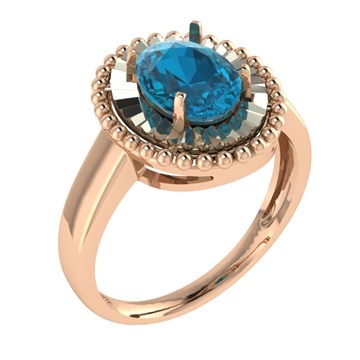 Кольцо из белого золота с лондон топазом