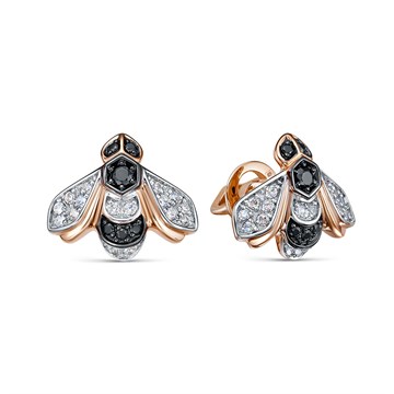 Серьги из белого золота с фианитом