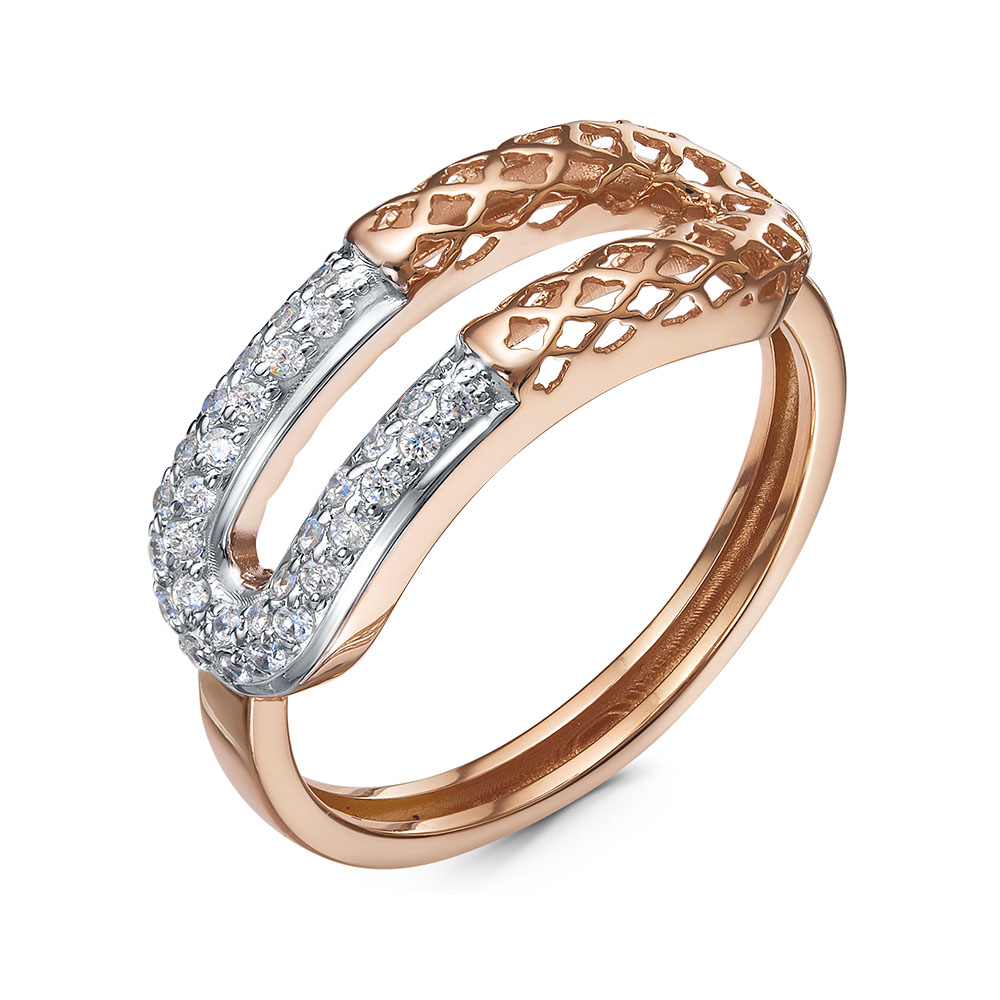 Кольцо из белого золота с фианитом