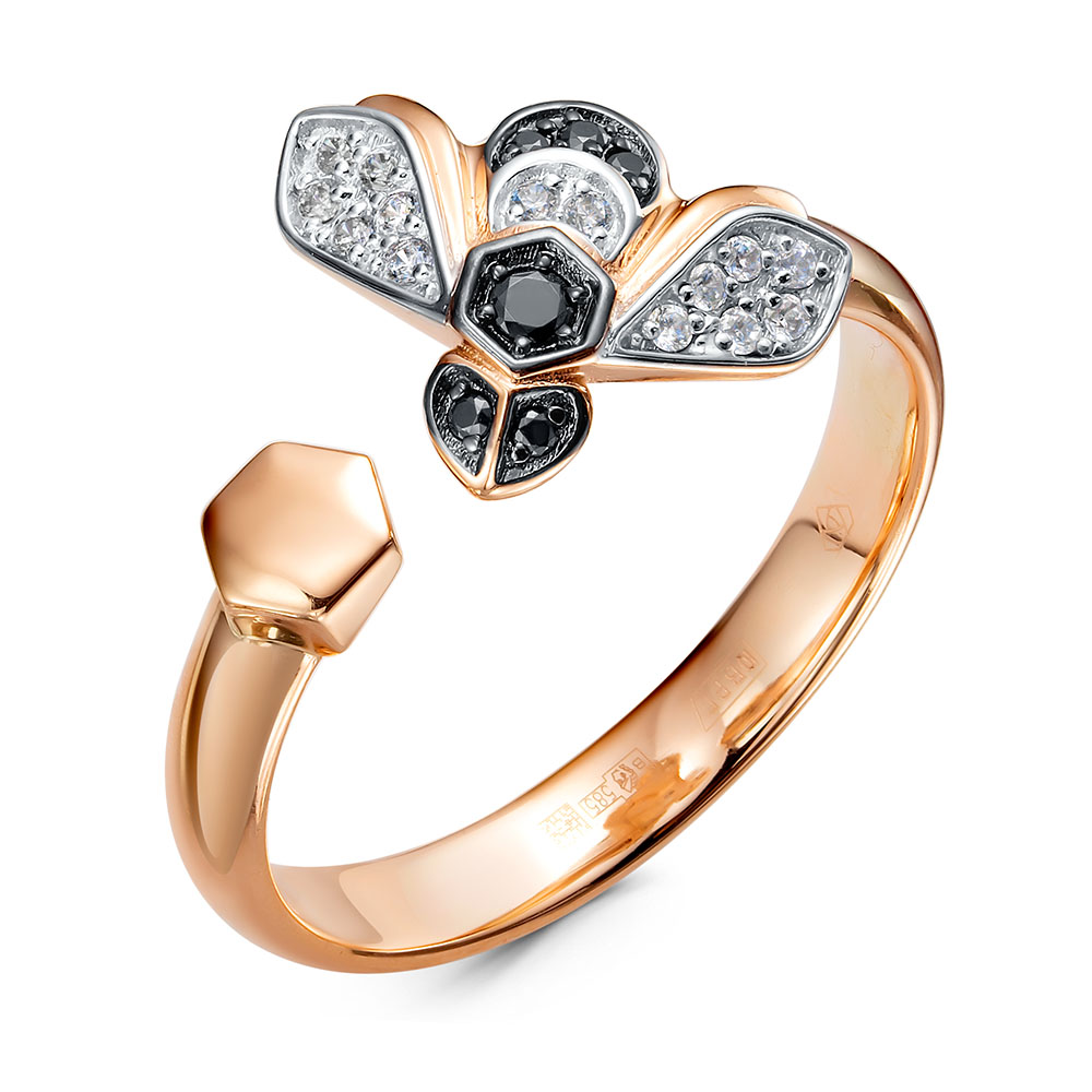 Кольцо из белого золота с фианитом